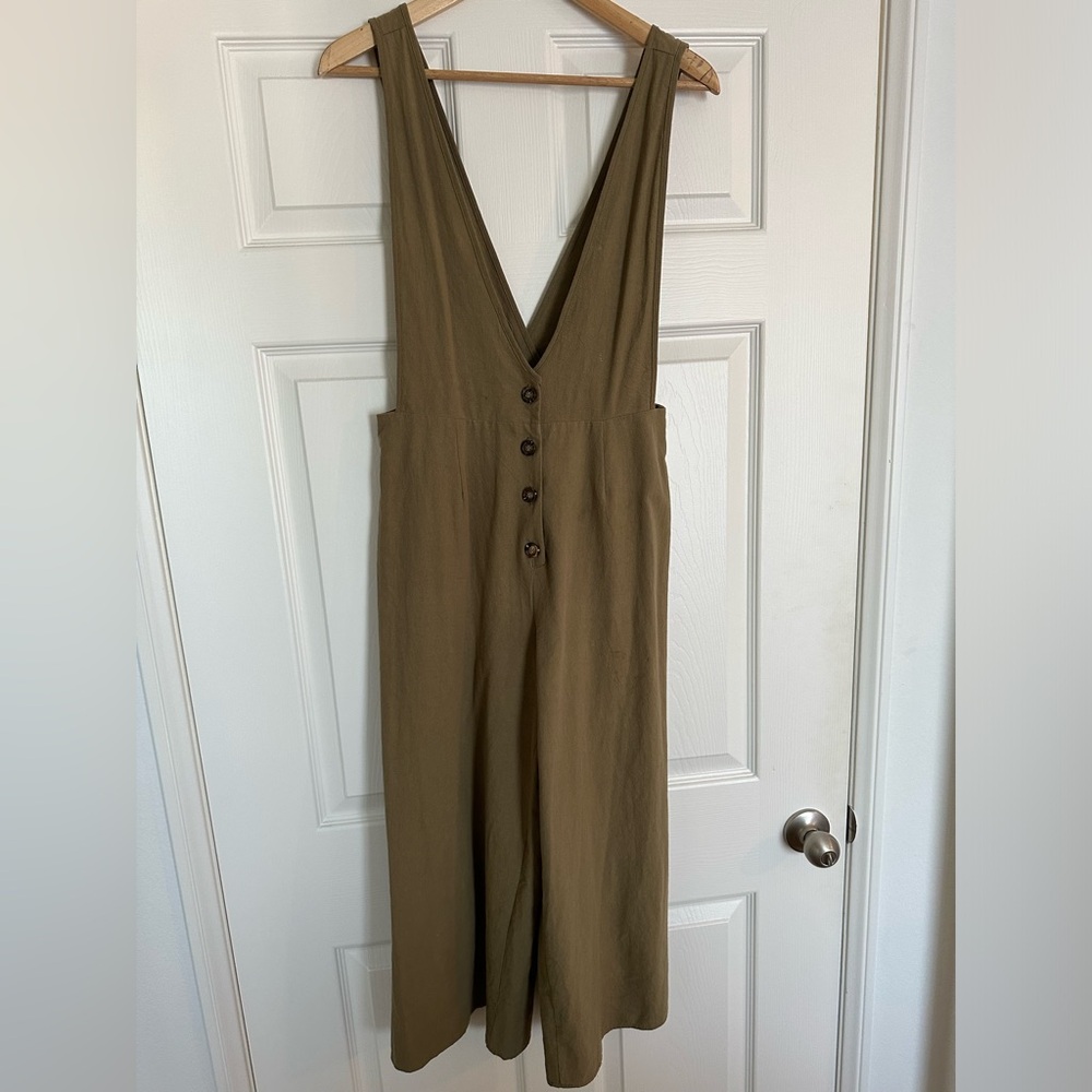 Green cotton overalls